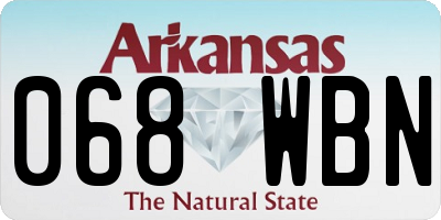 AR license plate 068WBN