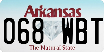 AR license plate 068WBT