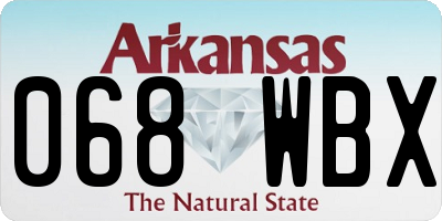 AR license plate 068WBX