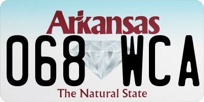 AR license plate 068WCA