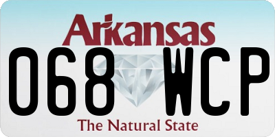 AR license plate 068WCP