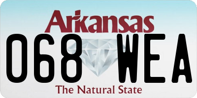 AR license plate 068WEA