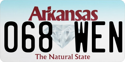 AR license plate 068WEN