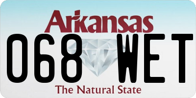 AR license plate 068WET