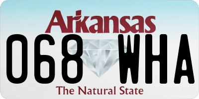 AR license plate 068WHA