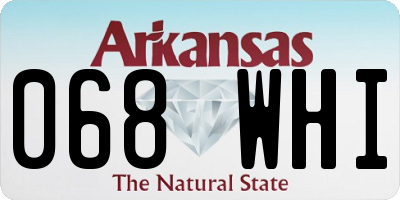 AR license plate 068WHI