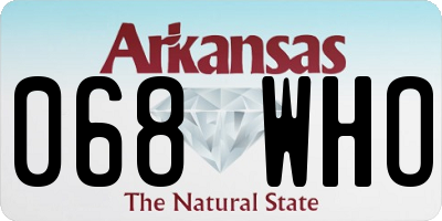 AR license plate 068WHO