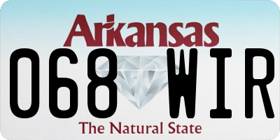 AR license plate 068WIR