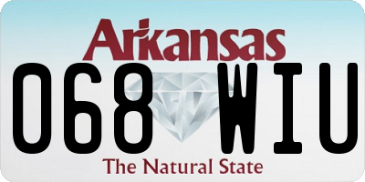 AR license plate 068WIU
