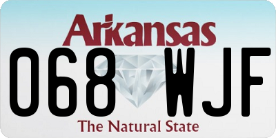 AR license plate 068WJF