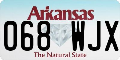 AR license plate 068WJX