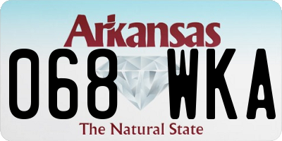 AR license plate 068WKA