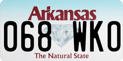 AR license plate 068WKO