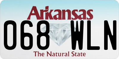 AR license plate 068WLN