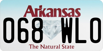 AR license plate 068WLO