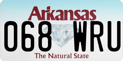 AR license plate 068WRU