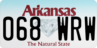 AR license plate 068WRW