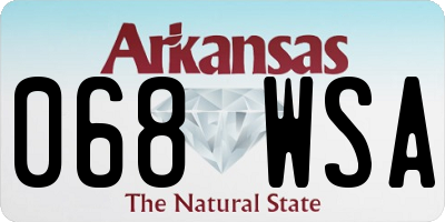 AR license plate 068WSA