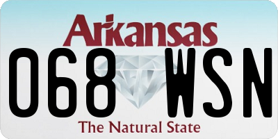 AR license plate 068WSN