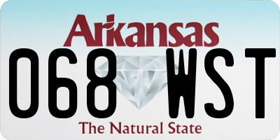 AR license plate 068WST