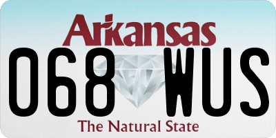 AR license plate 068WUS
