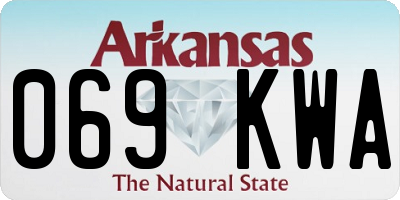 AR license plate 069KWA