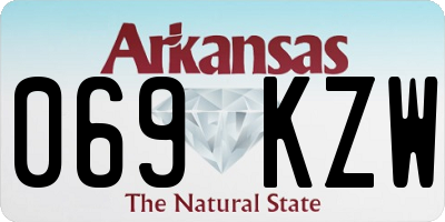 AR license plate 069KZW