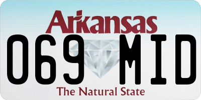 AR license plate 069MID
