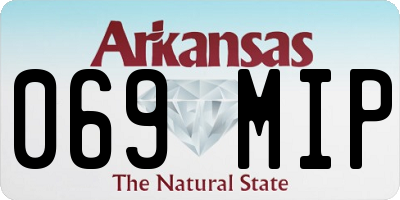 AR license plate 069MIP