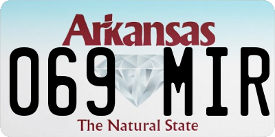AR license plate 069MIR
