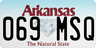 AR license plate 069MSQ