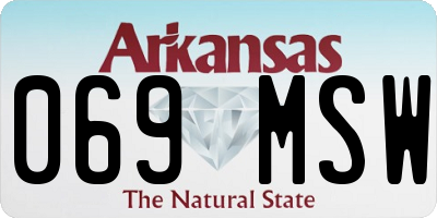 AR license plate 069MSW