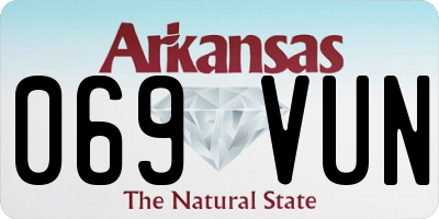 AR license plate 069VUN