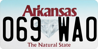 AR license plate 069WAO