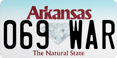 AR license plate 069WAR