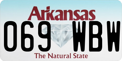 AR license plate 069WBW