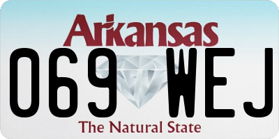 AR license plate 069WEJ