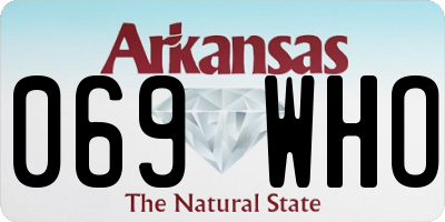 AR license plate 069WHO