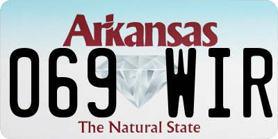 AR license plate 069WIR
