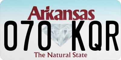 AR license plate 070KQR