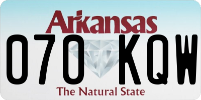 AR license plate 070KQW