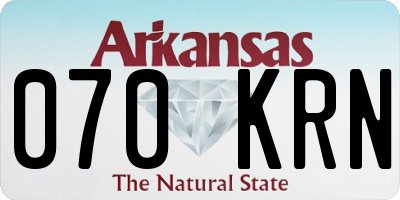 AR license plate 070KRN