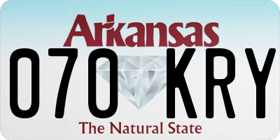 AR license plate 070KRY
