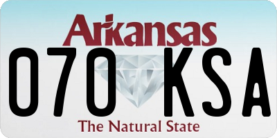 AR license plate 070KSA