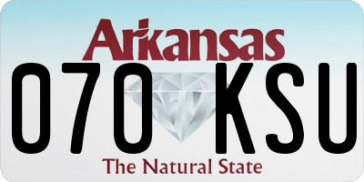 AR license plate 070KSU