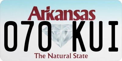 AR license plate 070KUI