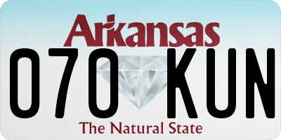 AR license plate 070KUN