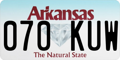 AR license plate 070KUW