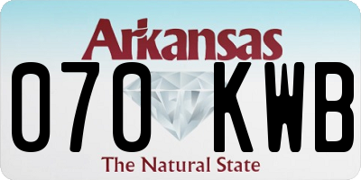 AR license plate 070KWB