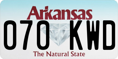 AR license plate 070KWD